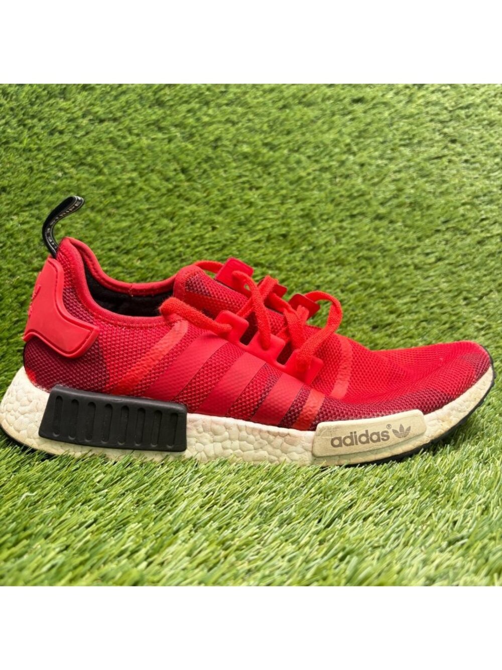 Adidas NMD_R1 Mens Size 12.5 Red White Athletic Running Walking Shoes Sneakers
